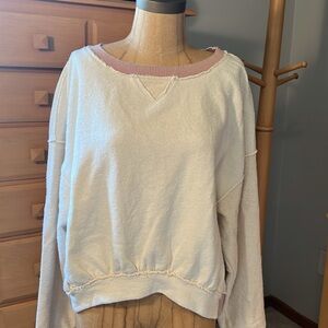 EUC Anthropologie Saturday Sunday size small cream/mauve sweatshirt